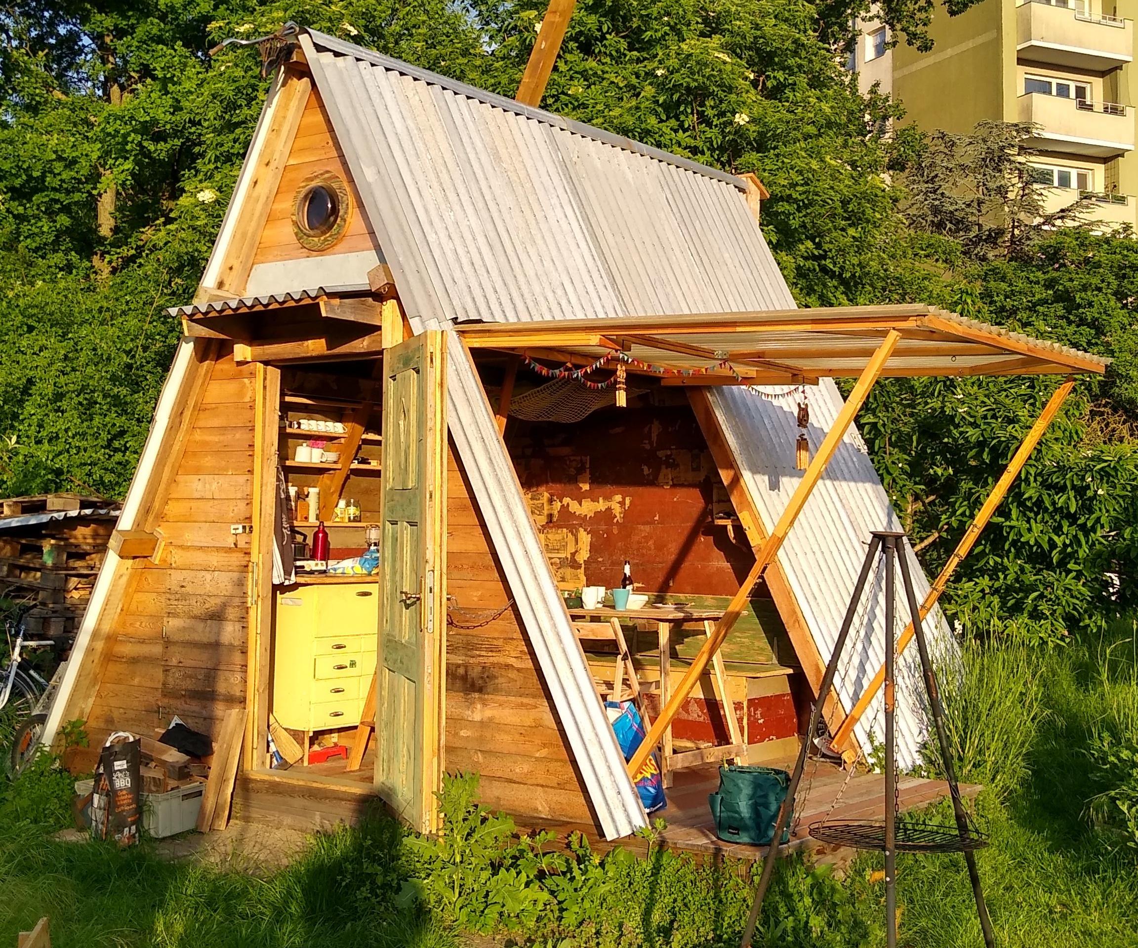 A-Frame Garden Shed From Reused Wood