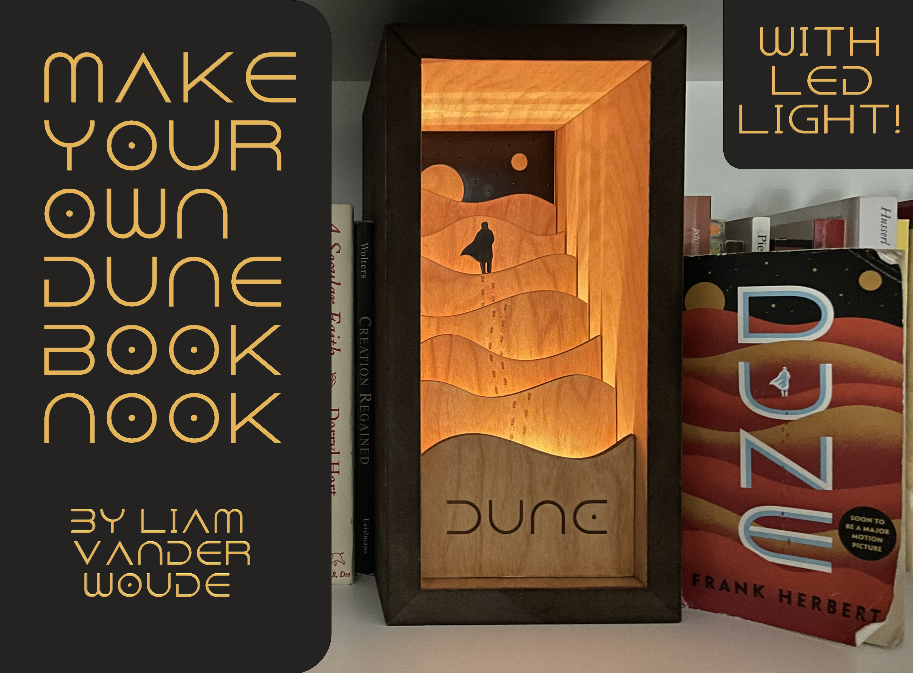 Wooden DUNE Book Nook (With LEDs)